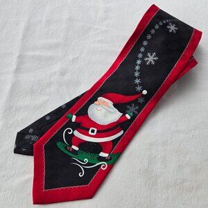 Cool Yule Christmas Tie Snowboarding Santa Hallmark Vintage